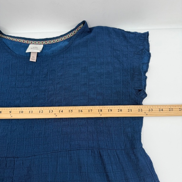 Knox Rose Dress Women XL Blue Tiered Short Length Prairie Peasant Boho Hippie - Picture 9 of 11